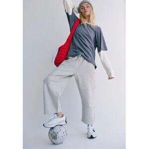 FREE PEOPLE | FP Movement Top Score Heather Gray Barrel Leg Sweatpants | Large